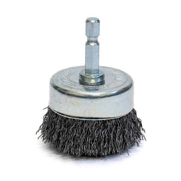 Drill Cup Brush - Crimped Steel Wire 50mm